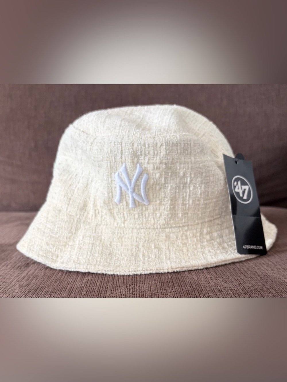 47 New York Yankees Off-White Textured Bucket Hat